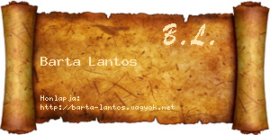 Barta Lantos névjegykártya